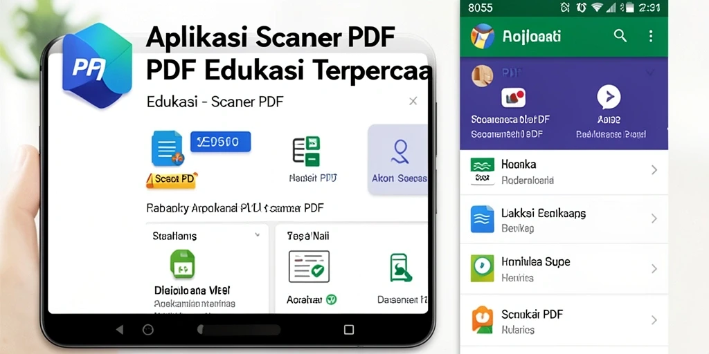Tampilan antarmuka aplikasi Scanner PDF 8055 yang intuitif dan user-friendly.