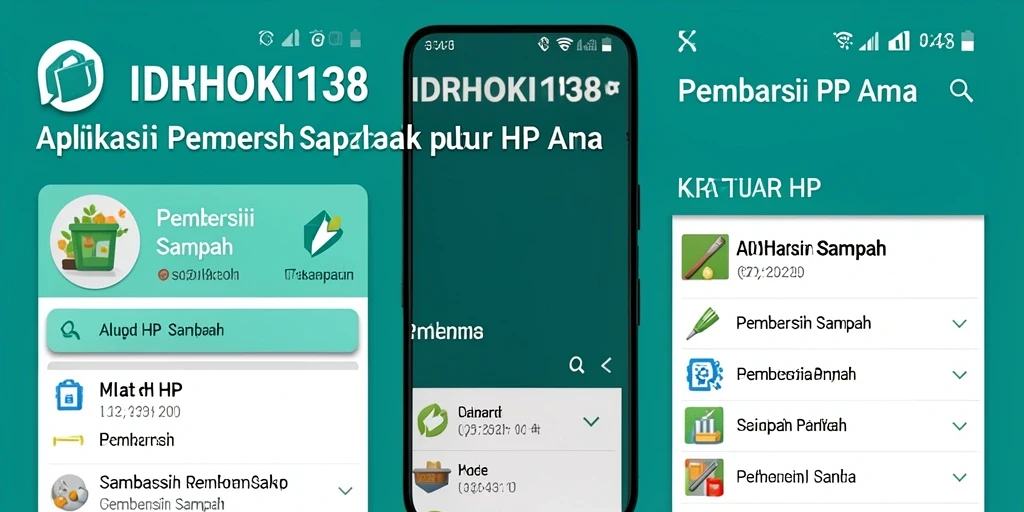 Antarmuka aplikasi IDRHOKI138 dengan fungsi Pembersih Sampah yang lengkap.