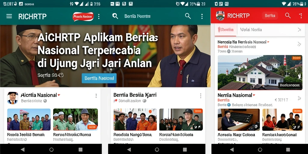 Antarmuka modern dari aplikasi RICHRTP yang menampilkan berita nasional.