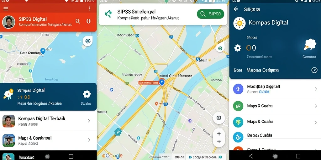 Antarmuka aplikasi SIP33 yang modern dan intuitif untuk navigasi.