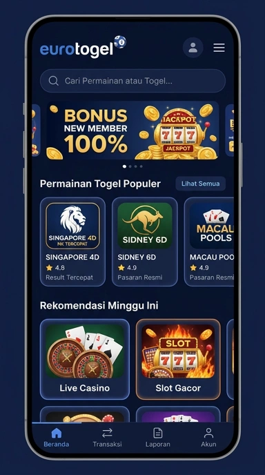 Tampilan katalog aplikasi eurotogel